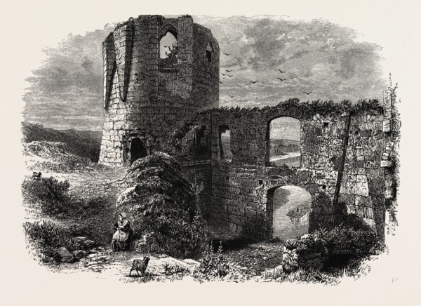 Chateau Gaillard, NORMANDY AND BRITTANY, FRANCE, 19th century engraving