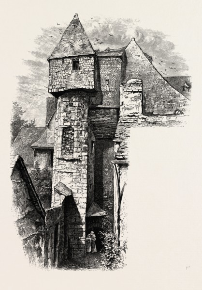 A BACK YARD AT VITRE, NORMANDY AND BRITTANY, FRANCE, 19th century engraving