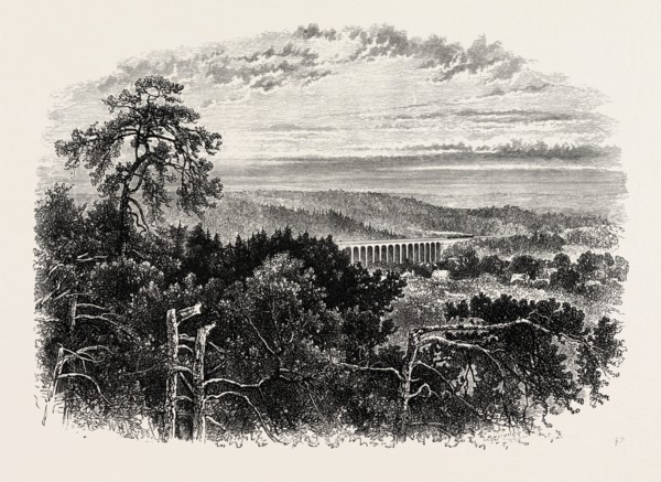 Viaduct on the Lyons Railway, Fontainebleau, France, 19th century engraving