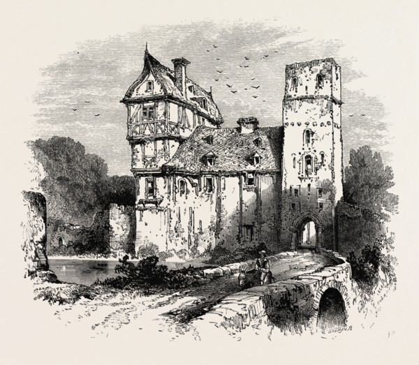 Old House at Oberwesel, the Rhine, Germany, 19th century engraving