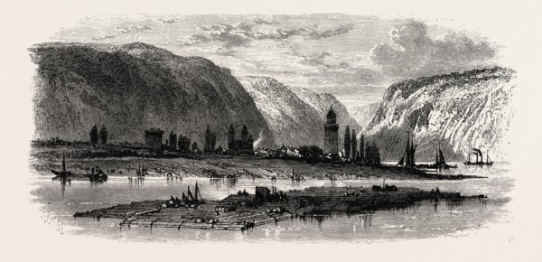 View of Andernach, the Rhine, Germany, 19th century engraving