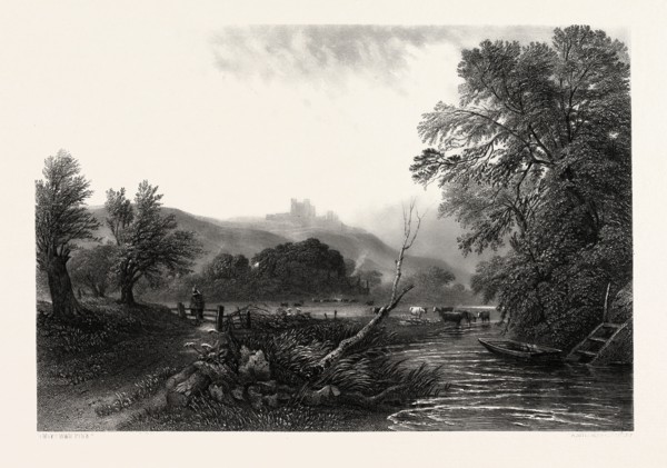 Dover Castle, UK, Great Britain, United Kingdom, 19th century engraving