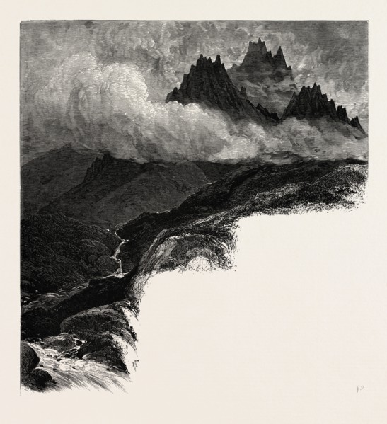 Macgillicuddy's Reeks, Ireland, Irish, Eire, 19th century engraving