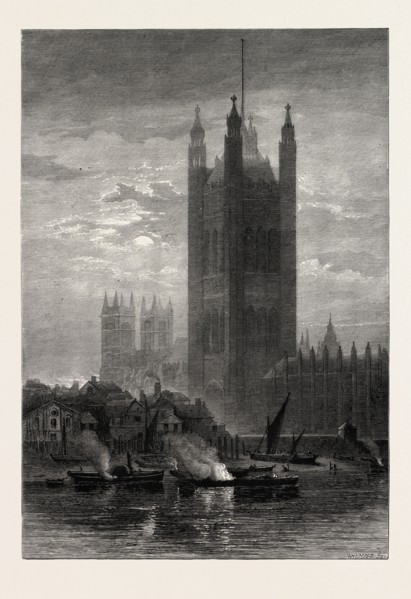 THE VICTORIA TOWER, FROM LAMBETH, SCENERY OF THE THAMES, UK, U.K., Britain, British, Europe, United