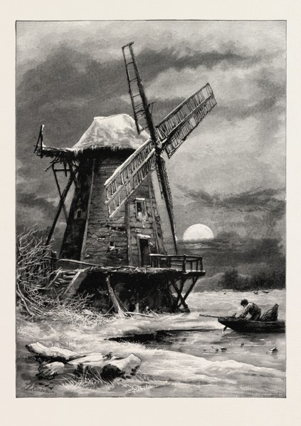 The Old Hampton Windmill, SCENERY OF THE THAMES, UK, U.K., Britain, British, Europe, United