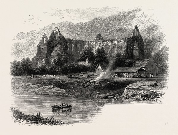 Tintern Abbey, UK, U.K., Britain, British, Europe, United Kingdom, Great Britain, European, 19th