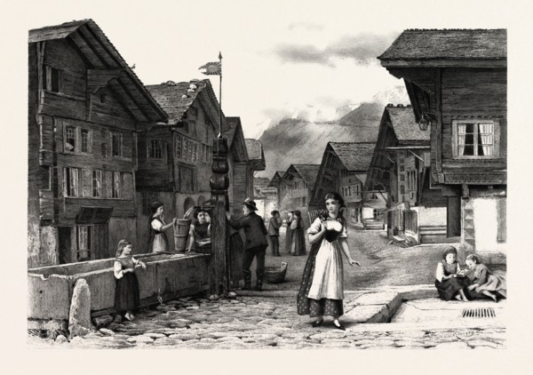 Meyringen, Switzerland, 19th century engraving