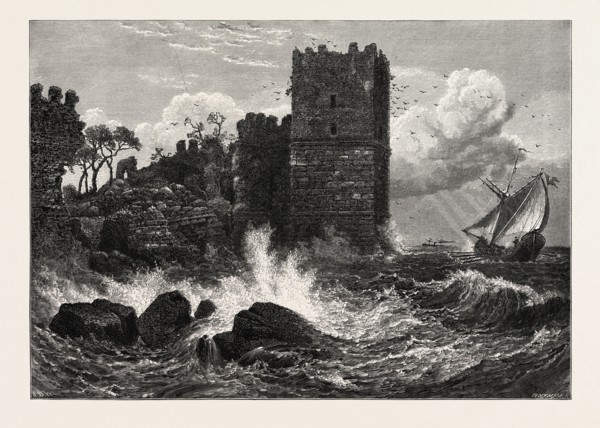 MERMER KALI ON THE SEA OF MARMORA, CONSTANTINOPLE, ISTANBUL, TURKEY, 19th century engraving