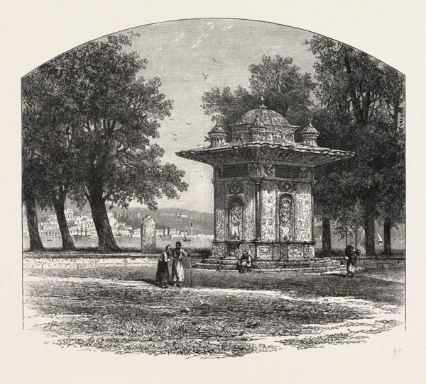 The Fountain of Sweet Waters, Constantinople, Istanbul, Turkey, 19th century engraving