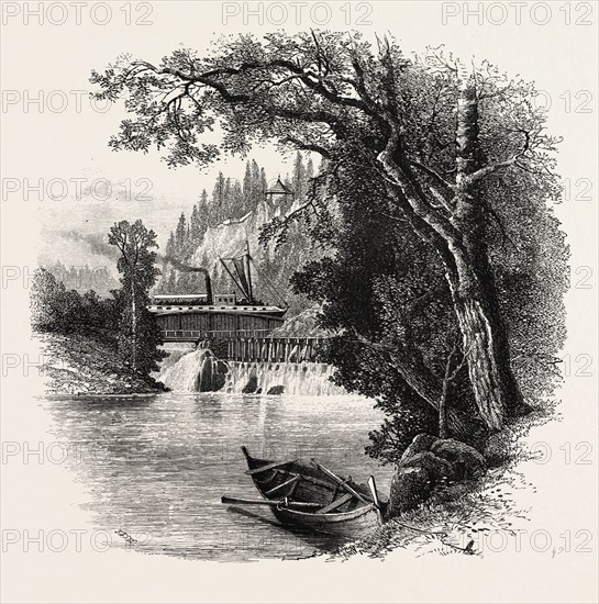 Aqueduct on the Dalsland Canal, Sweden, 19th century engraving