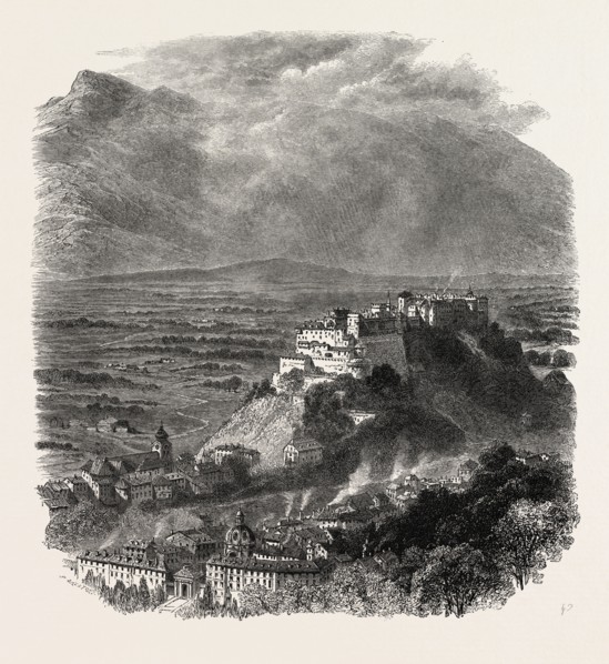 Salzburg, Austria, 19th century engraving