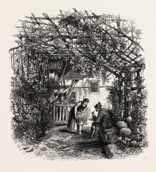 In Obermais, Meran, Italy, 19th century engraving