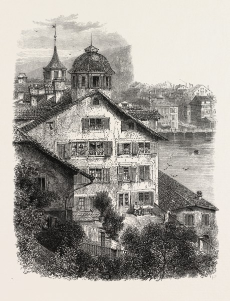 Zwick, from the Lindenhof, Switzerland, 19th century engraving