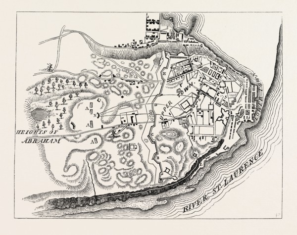 PLAN OF THE ATTACK ON QUEBEC IN 1775, From Thayer's Journal of the invasion of Canada, 1870s