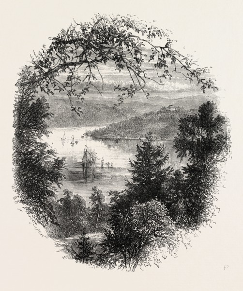 WEST POINT, ON THE HUDSON, NEW YORK, UNITED STATES OF AMERICA, US, USA, 1870s engraving