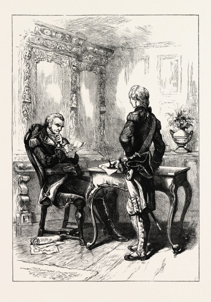 LAFAYETTE AND WASHINGTON, UNITED STATES OF AMERICA, US, USA, 1870s engraving