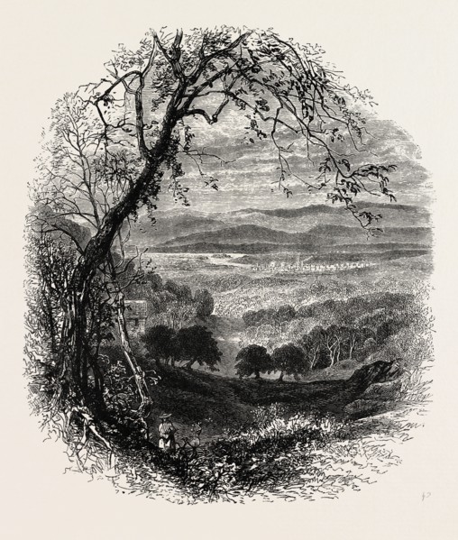 THE VALE OF WYOMING, UNITED STATES OF AMERICA, US, USA, 1870s engraving