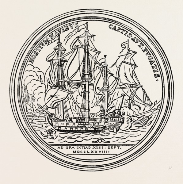 MEDAL STRUCK IN HONOUR OF PAUL JONES, 1870s engraving