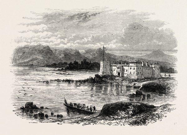 FORT CHAMBLY, FRONTIERS OF CANADA AND THE UNITED STATES, US, USA, 1870s engraving