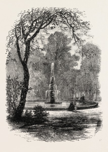 VIEW IN CHESTER SQUARE, BOSTON, UNITED STATES OF AMERICA, US, USA, 1870s engraving