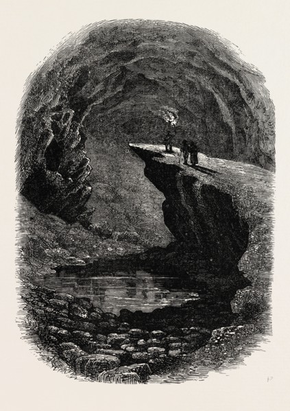 MAMMOTH CAVE, KENTUCKY, UNITED STATES OF AMERICA, US, USA, 1870s engraving