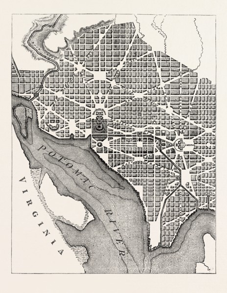 PLAN OF THE CITY OF WASHINGTON, AS ORIGINALLY LAID OUT (From a Plate published in 1793.), UNITED