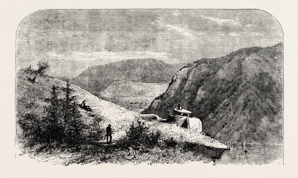 JEFFERSON'S ROCK, HARPER'S FERRY, VIRGINIA, UNITED STATES OF AMERICA, US, USA, 1870s engraving