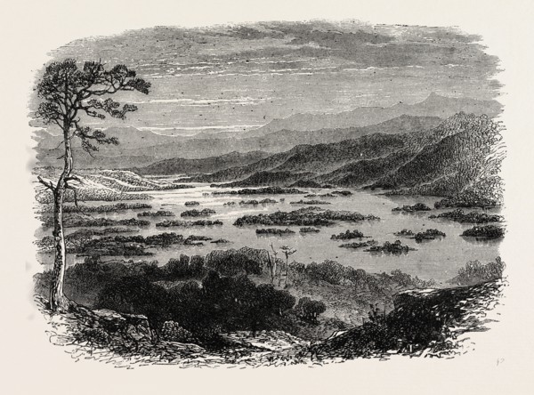 VIEW IN NEW HAMPSHIRE, UNITED STATES OF AMERICA, US, USA, 1870s engraving