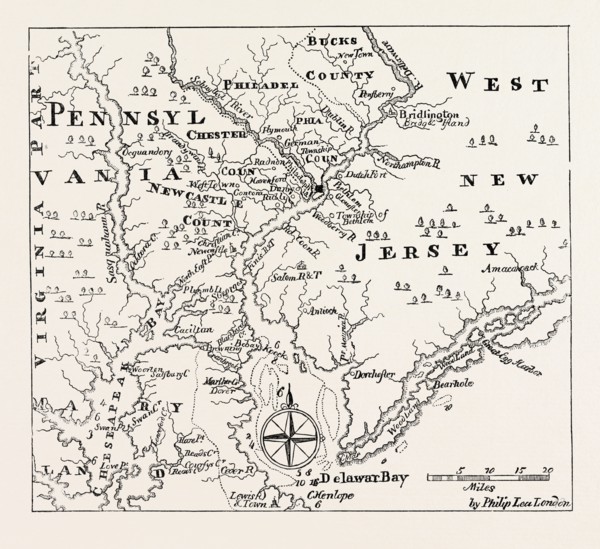 MAP OF PENNSYLVANIA AND WEST NEW JERSEY, From Thomas's History of Pennsylvania.UNITED STATES OF
