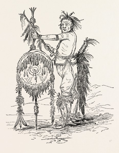 INDIAN CHIEF, US, USA, 1870s engraving