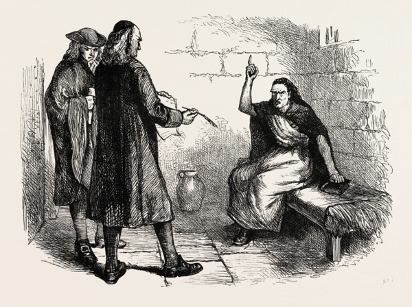 MARTHA CORY AND HER PERSECUTORS, US, USA, 1870s engraving