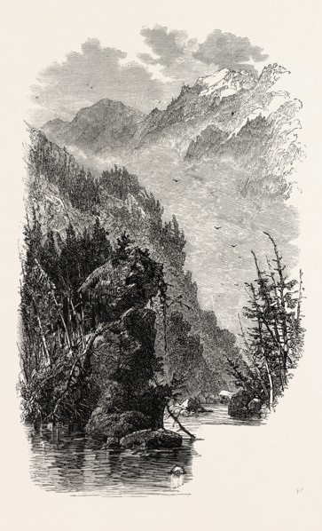 THE ALLEGHANY MOUNTAINS, US, USA, 1870s engraving