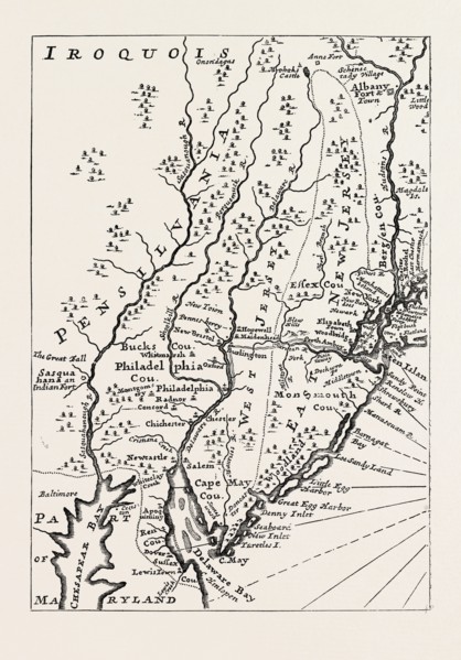 PENNSYLVANIA AT THE BEGINNING OF THE EIGHTEENTH CENTURY (From Humphreys' Account of the Missions.)