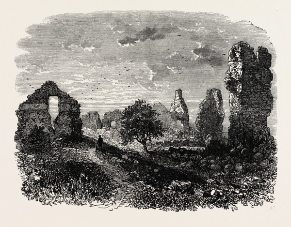RUINS OF TICONDEROGA FORT, UNITED STATES OF AMERICA, US, USA, 1870s engraving