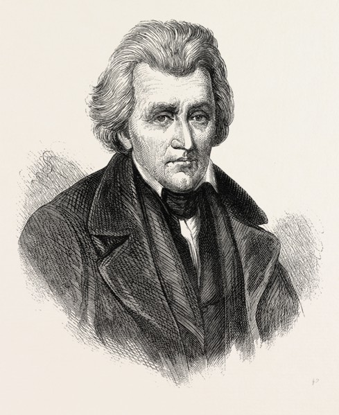 PRESIDENT JACKSON, He was the seventh President of the United States, US, USA, 1870s engraving