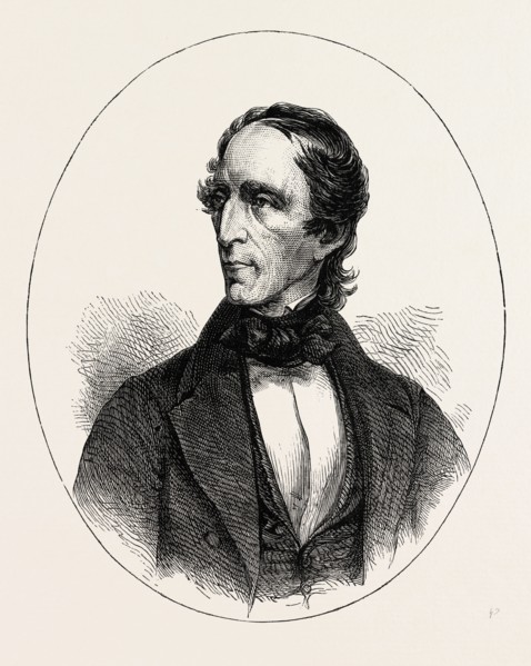 PRESIDENT TYLER, 1790-1862, was the tenth President of the United States, US, USA, 1870s engraving