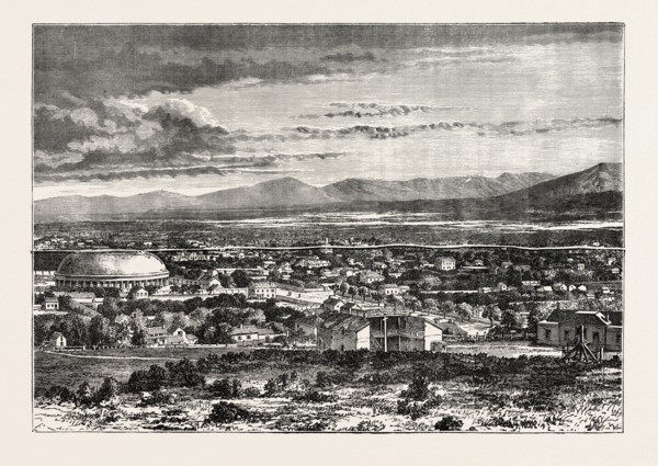 GREAT SALT LAKE CITY, UNITED STATES OF AMERICA, US, USA, 1870s engraving