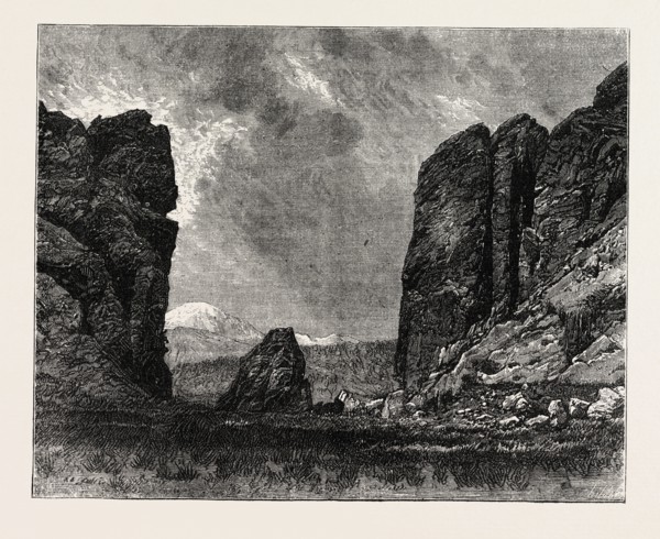 VIEW IN COLORADO: THE GATE OF THE GARDEN OF THE GODS, UNITED STATES OF AMERICA, US, USA, 1870s