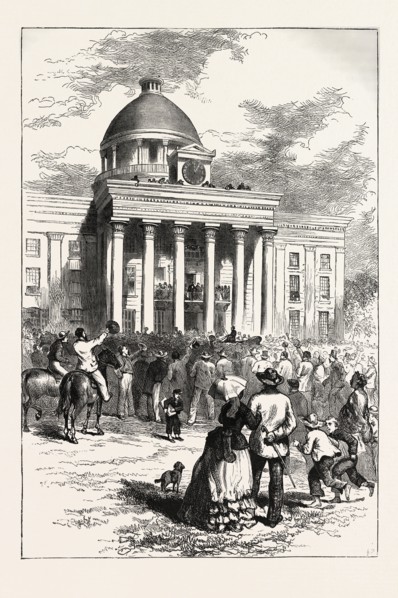 INAUGURATION OF JEFFERSON DAVIS, UNITED STATES OF AMERICA. Jefferson Davis was an American