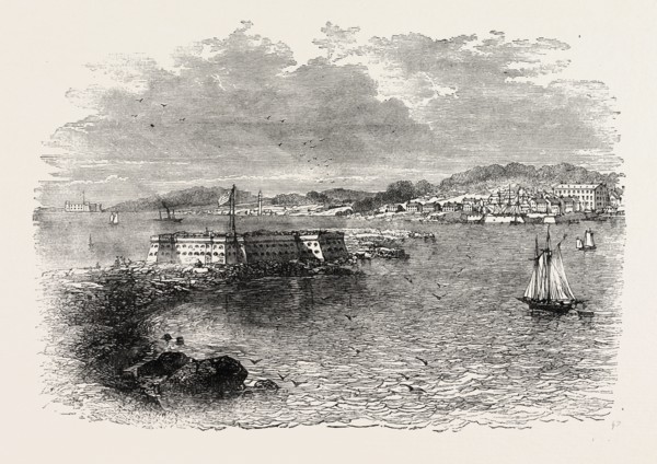 PORT PENSACOLA, UNITED STATES OF AMERICA, US, USA, 1870s engraving