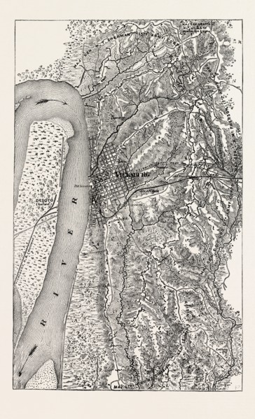 PLAN OF THE SIEGE OF VICKSBURG, AMERICAN CIVIL WAR, UNITED STATES OF AMERICA, US, USA, 1870s