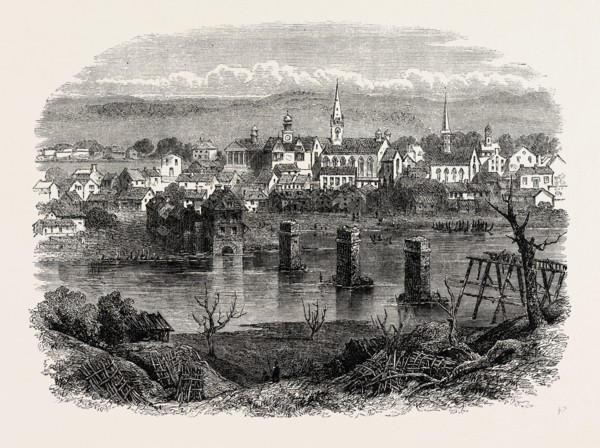 FREDERICKSBURG, VIRGINIA, UNITED STATES OF AMERICA, US, USA, 1870s engraving