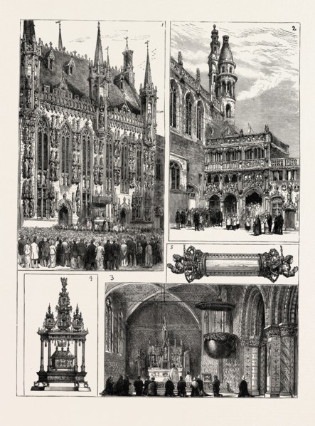 THE FESTIVAL OF THE HOLY BLOOD AT BRUGES, BELGIUM. Ceremony of Blessing the People and exhibiting
