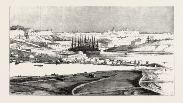 OUR INDIAN CONTINGENT AT MALTA: VALETTA INDIAN ENCAMPMENT, AND TRANSPORT VESSELS IN THE QUARANTINE