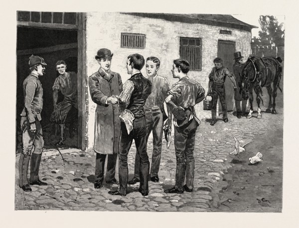 DRAWN BY JOHN CHARLTON, PEOPLE, engraving 1884, life in Britain, UK, britain, british, europe,