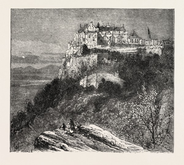 SIR WALER SCOTT, MARMION, Where the huge Castle holds its state, engraving 1884, UK, britain,