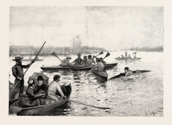 WATER POLO ENGRAVING 1884
