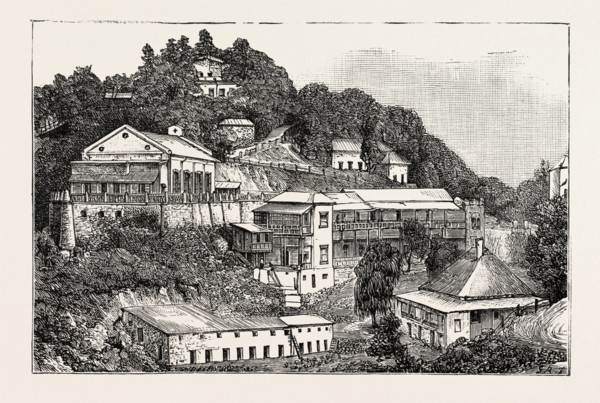 GENERAL VIEW OF THE HAPPY VALLEY, THE DUKE AND DUCHESS OF CONNAUGHT IN INDIA, ENGRAVING 1884