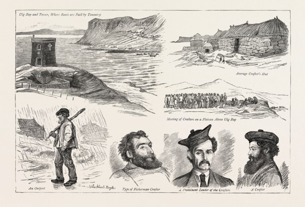 THE SKYE CROFTERS, ENGRAVING 1884, UK, britain, british, europe, united kingdom, great britain,