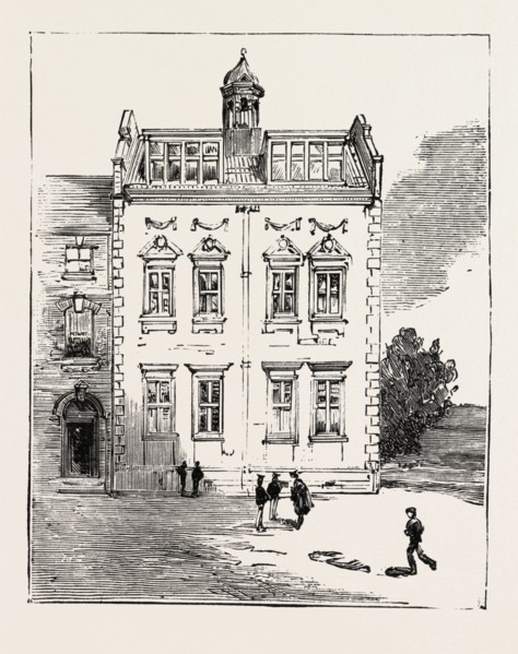 ADDITION TO THE GRAMMAR SCHOOL BEDFORD, ENGRAVING 1884, UK, britain, british, europe, united